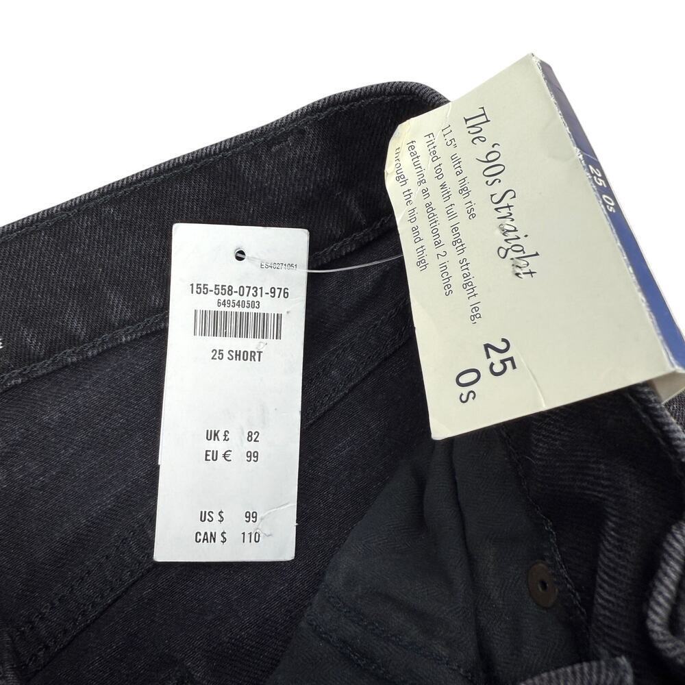 NWT ABERCROMBIE & FITCH The 90's Straight Ultra High Rise Sz 25 SHORT Rip Knee - Picture 5 of 6